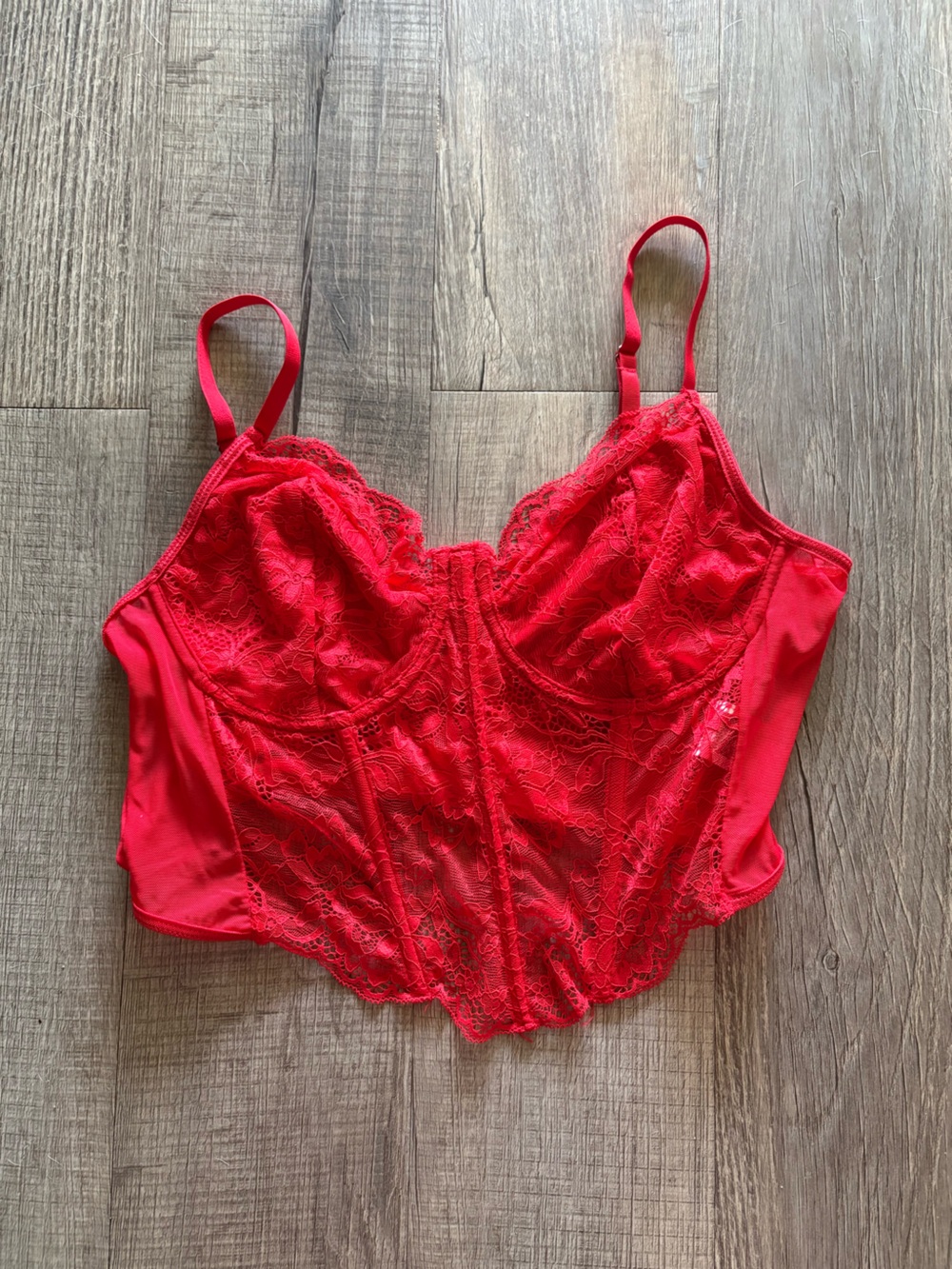SHEIN Red Lace Bralette Corset